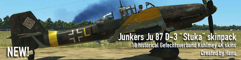 18 historical Gefechtsverband Kuhlmey Ju 87 D-3 Stuka 4K skins. 18 historical Gefechtsverband Kuhlmey Ju 87 D-3 Stuka 4K skins.